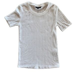 Topshop Alexa tee short sleeve ribbed white size 2